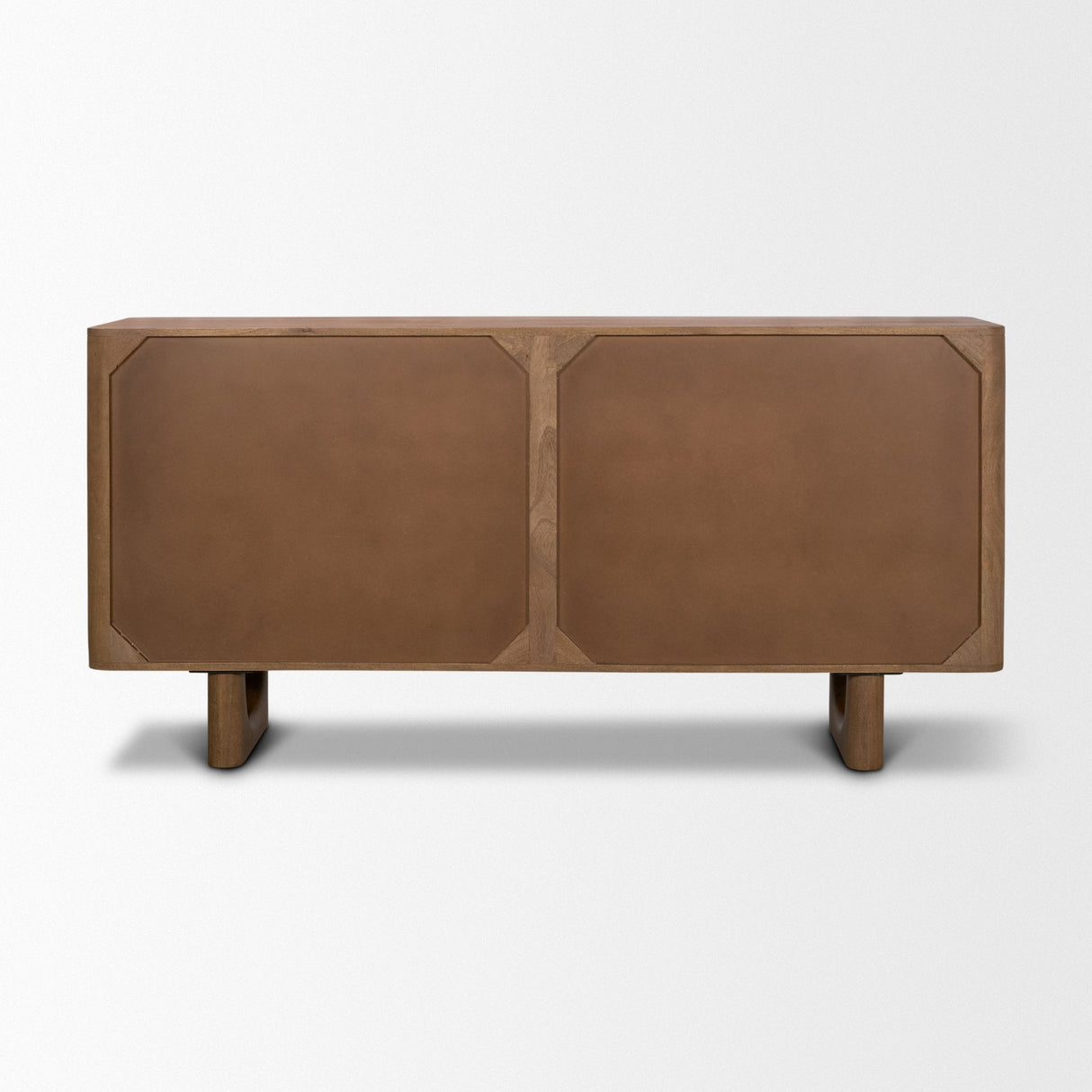 Wexlan Solid Wood w/ Leather Weave 4 Door Closed Sideboard by Mercana at Eve Furniture