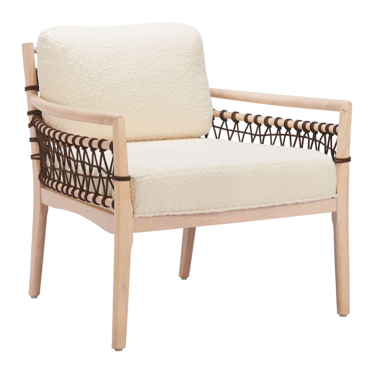 Wezly Ivory Accent Chair by Zuomod at Eve Furniture