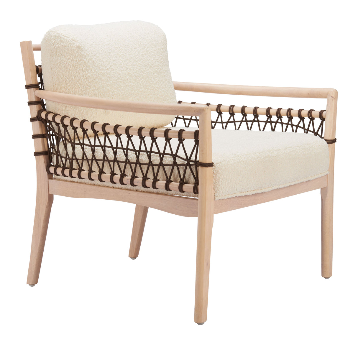 Wezly Ivory Accent Chair by Zuomod at Eve Furniture
