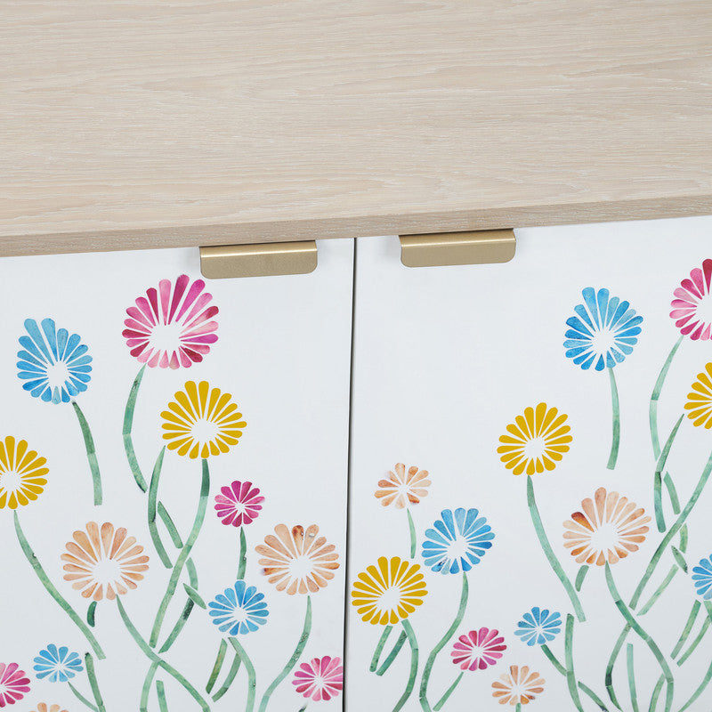 Whimsy Tan/White Two-Door Cabinet by Crestview at Eve Furniture