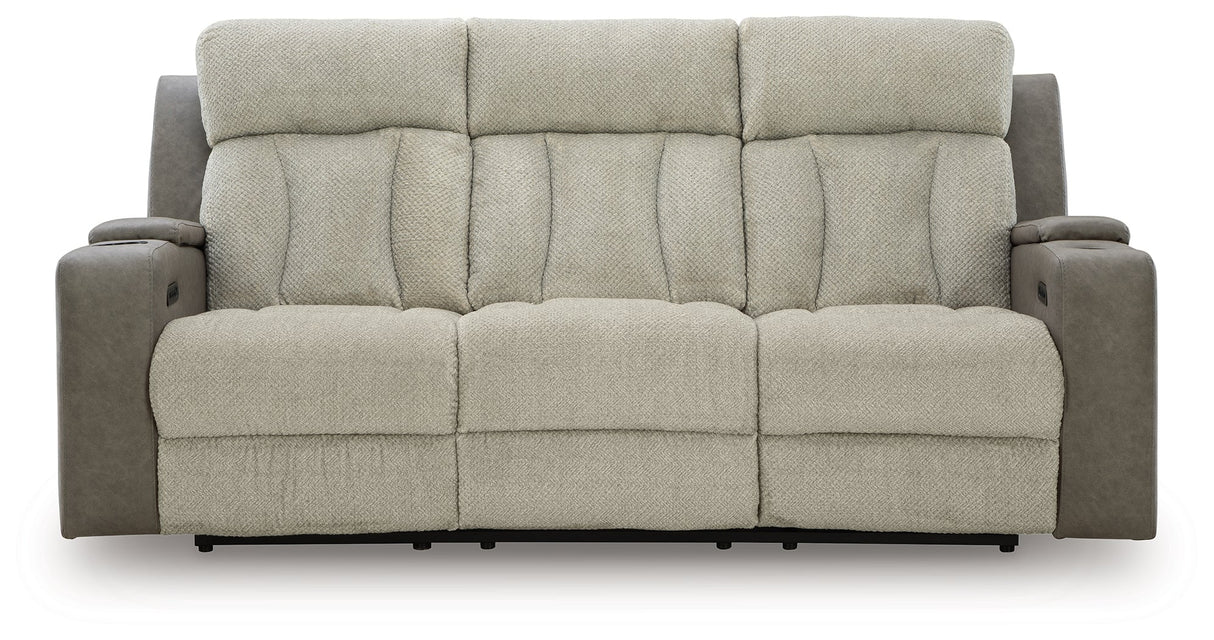 WhipLash Sisal Power Reclining Sofa by Ashley at Eve Furniture