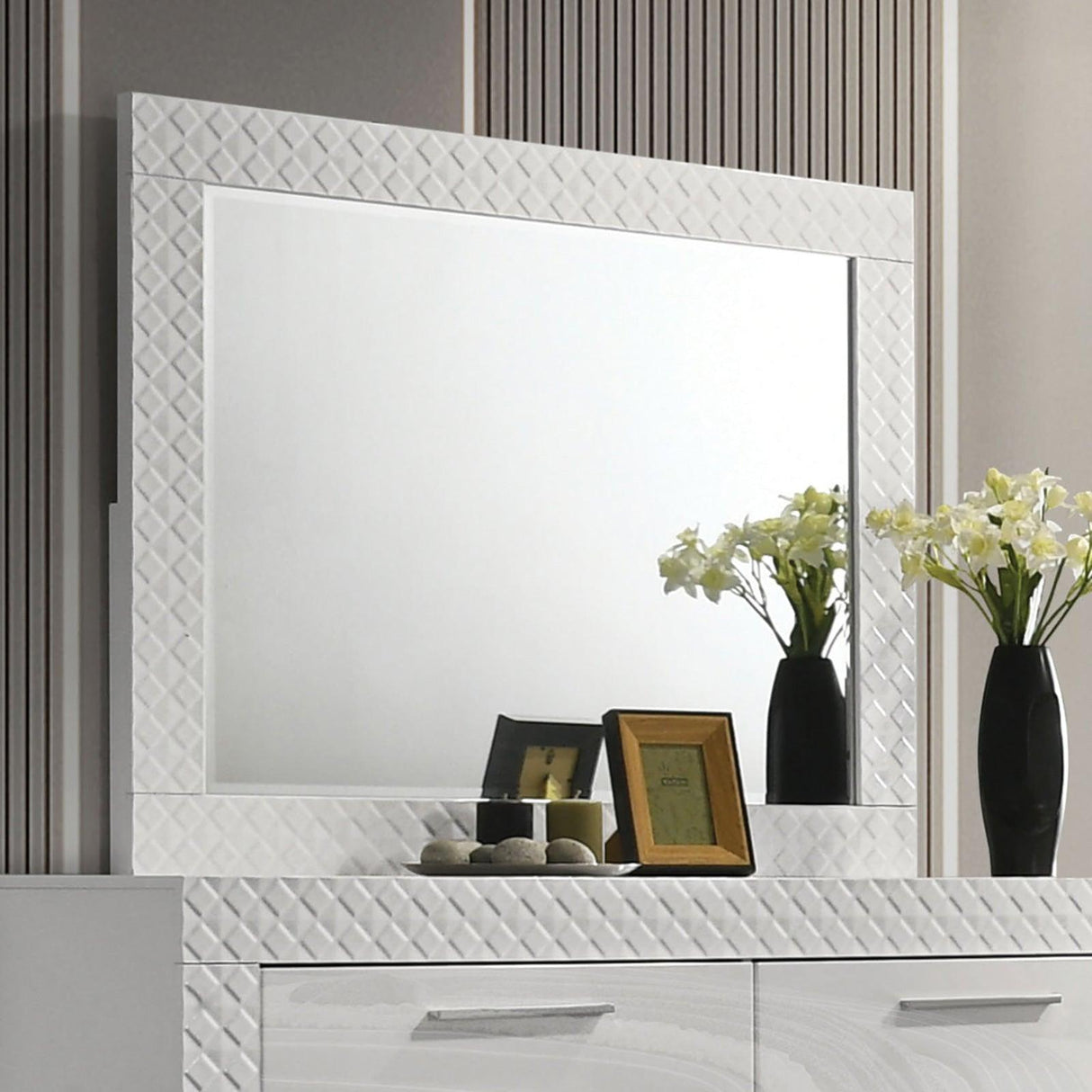 Whitby White Mirror by Furniture of America at Eve Furniture