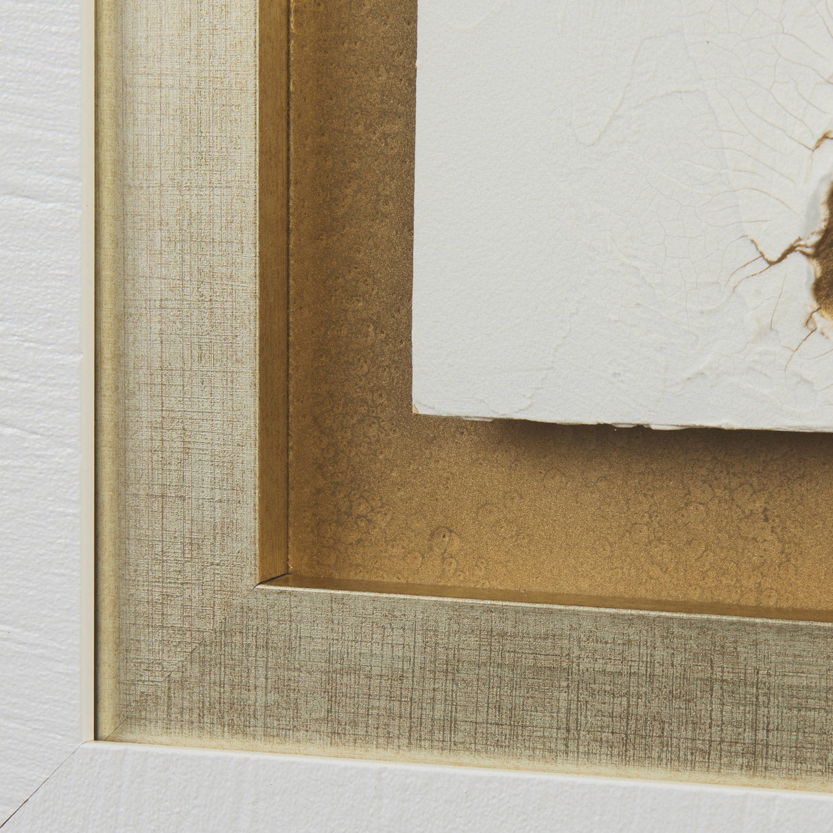 White and Gold river by Studio M a Framed Art Print Matted under Glass by Mercana at Eve Furniture