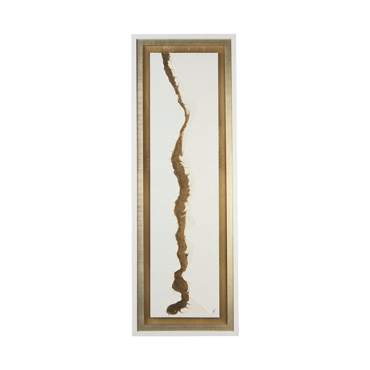 White and Gold river by Studio M a Framed Art Print Matted under Glass by Mercana at Eve Furniture