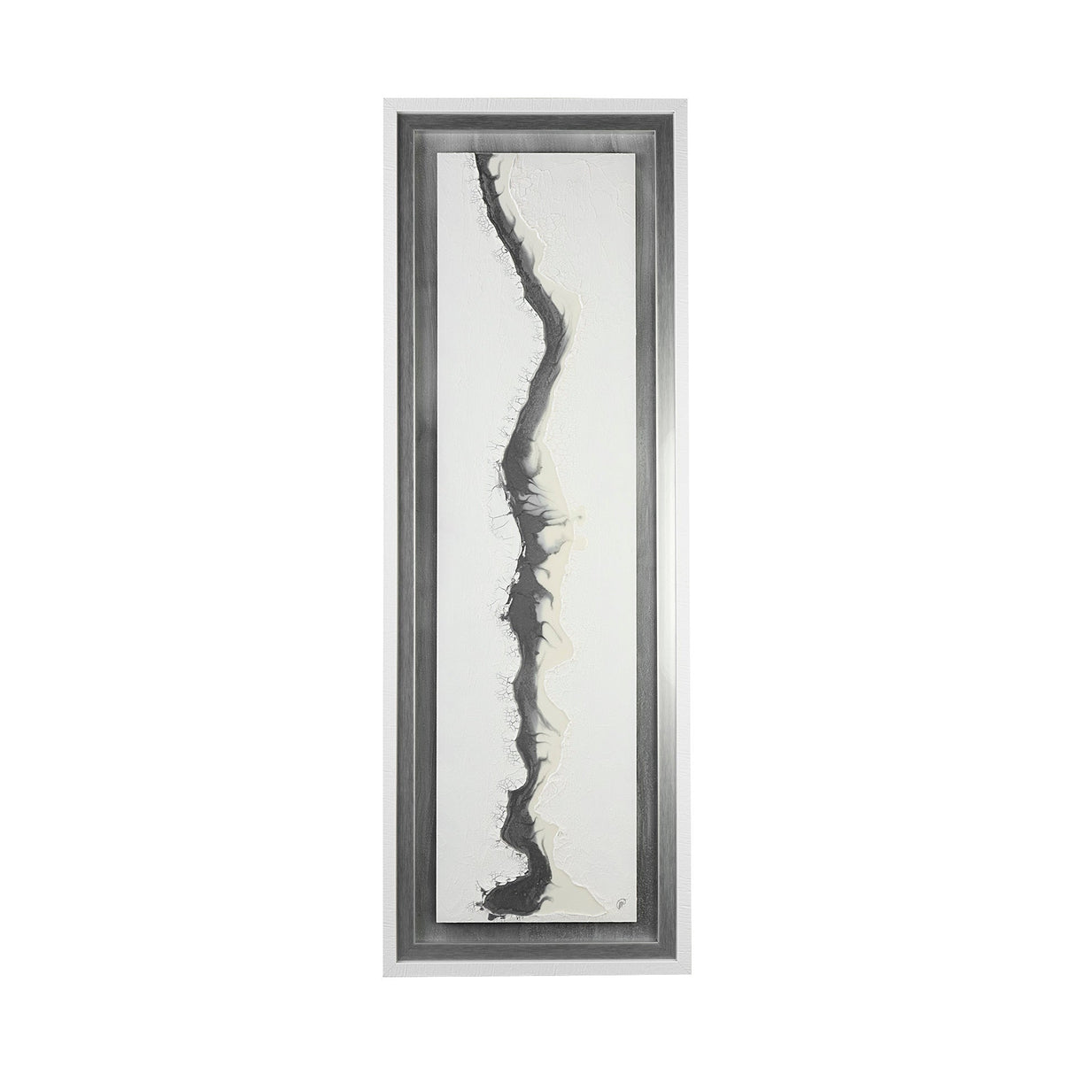 White and Silver River by Studio M a Framed Art Print Matted under Glass by Mercana at Eve Furniture