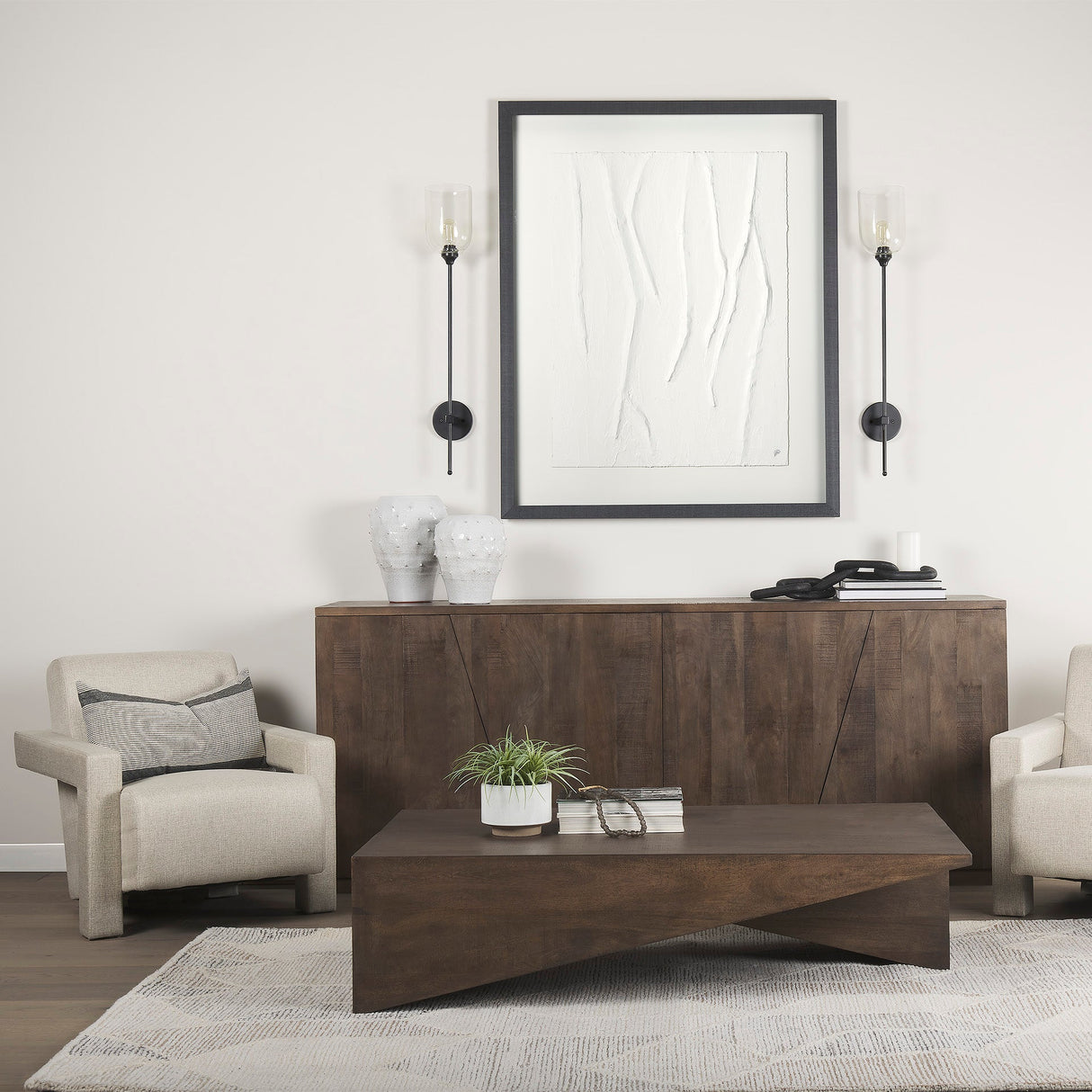 White Vines I by Studio M a handmade Original Framed 3D Textured Artwork under Glass by Mercana at Eve Furniture