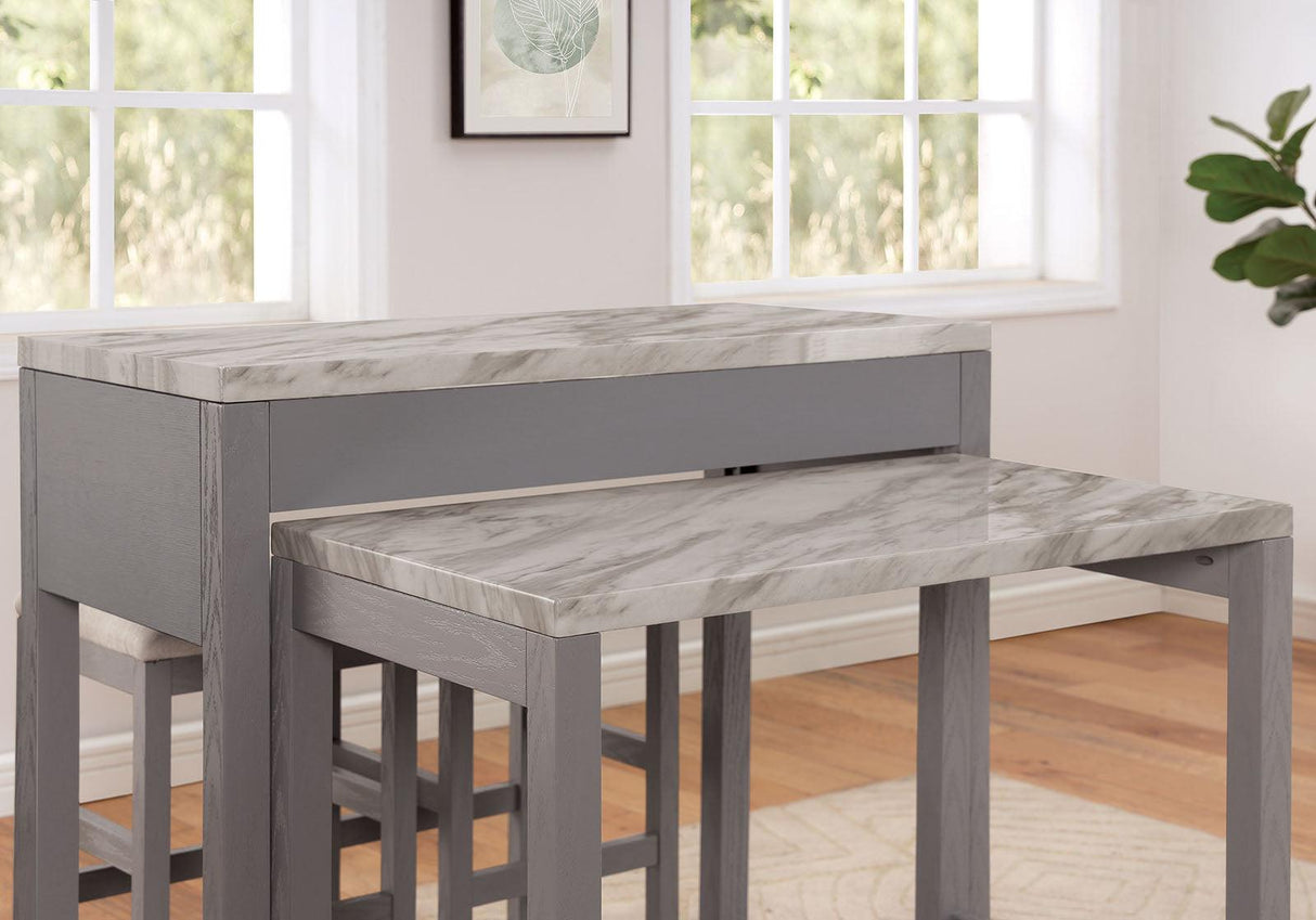 Whitehall White/Light Gray Counter Ht. Table by Furniture of America at Eve Furniture