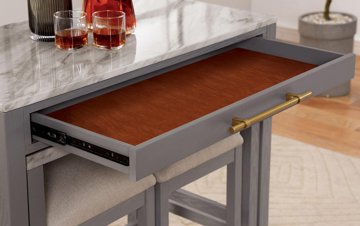 Whitehall White/Light Gray Counter Ht. Table by Furniture of America at Eve Furniture