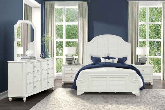 Whitehaven Antique White 4-Piece Queen Bedroom Set by Furniture of America at Eve Furniture