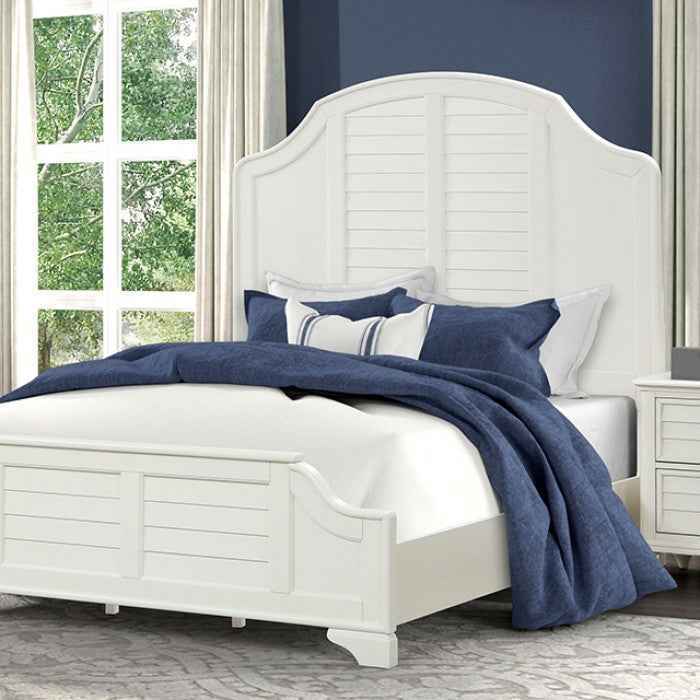 Whitehaven Antique White 4-Piece Queen Bedroom Set by Furniture of America at Eve Furniture
