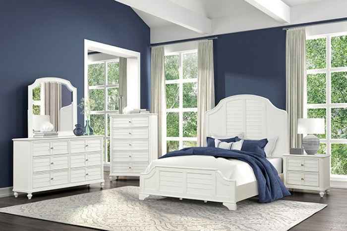 Whitehaven Antique White 4-Piece Queen Bedroom Set by Furniture of America at Eve Furniture