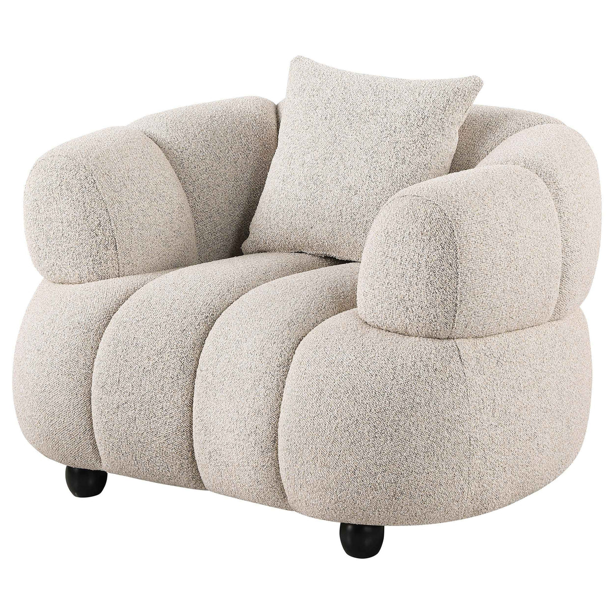 Whitney Pebble Contemporary Channel Tufted Woven Fabric Upholstered Accent Chair by Coaster at Eve Furniture