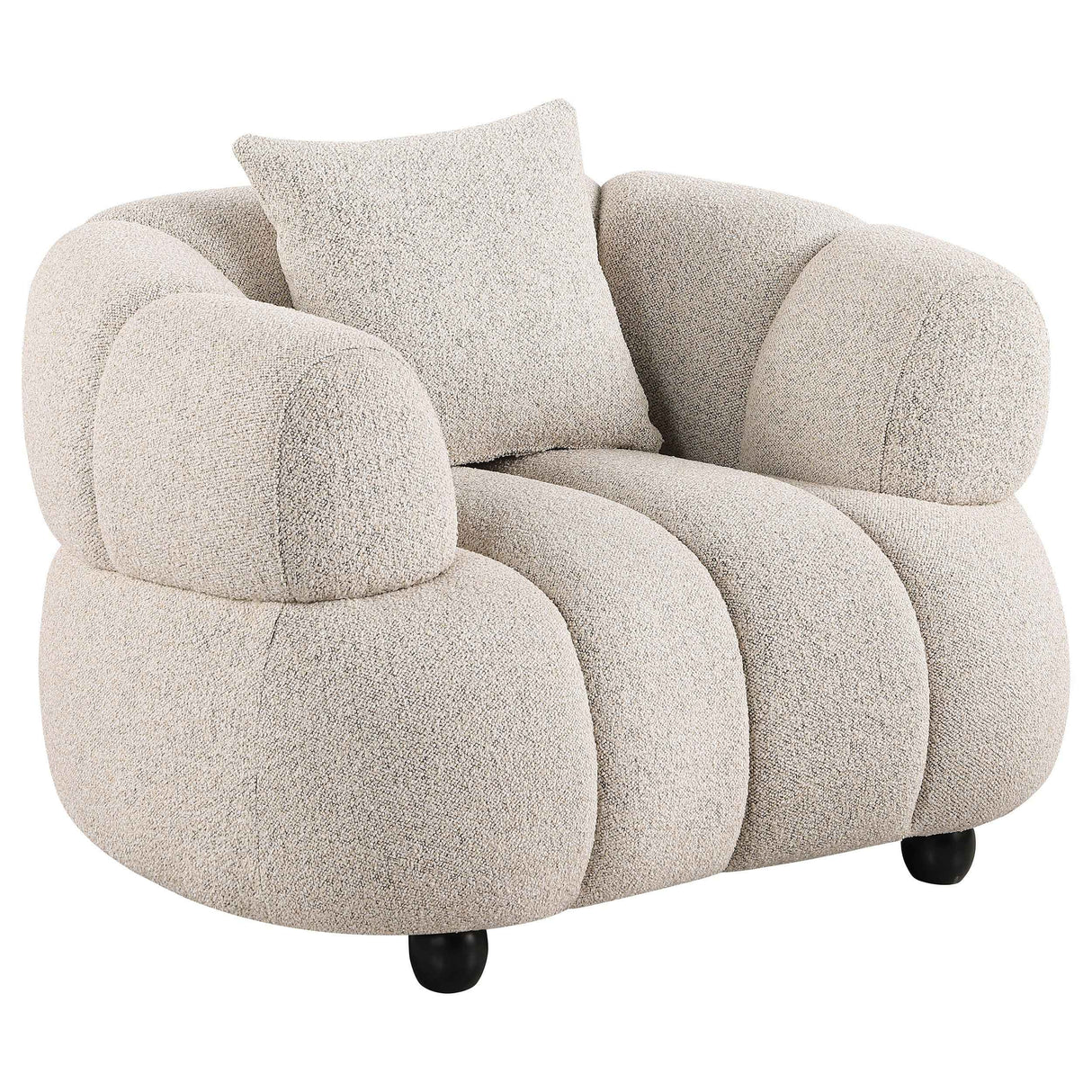 Whitney Pebble Contemporary Channel Tufted Woven Fabric Upholstered Accent Chair by Coaster at Eve Furniture