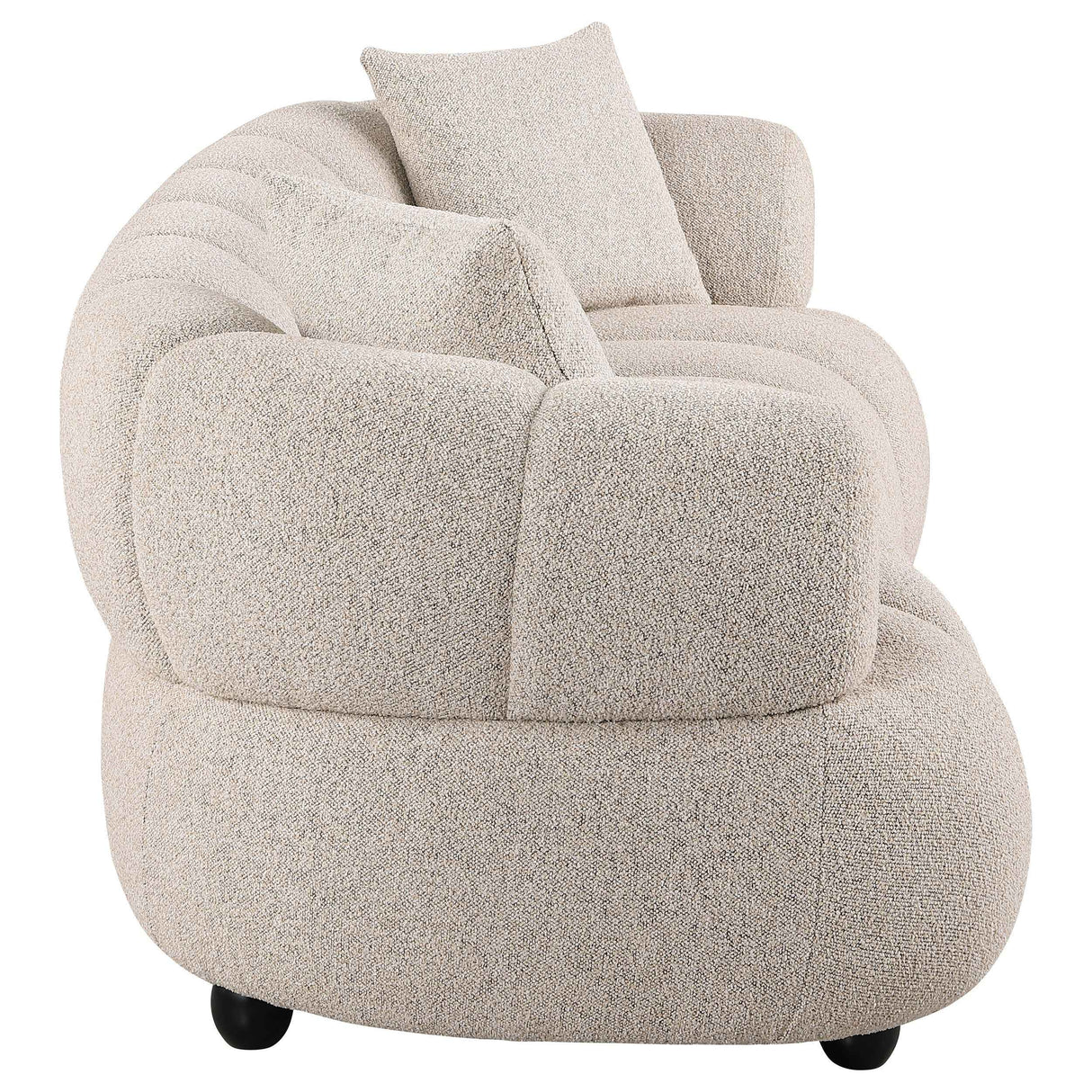Whitney Pebble Contemporary Channel Tufted Woven Fabric Upholstered Sofa by Coaster at Eve Furniture