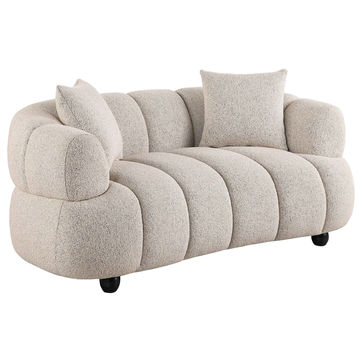 Whitney Pebble Contemporary Channel Tufted Woven Fabric Upholstered Sofa Set by Coaster at Eve Furniture