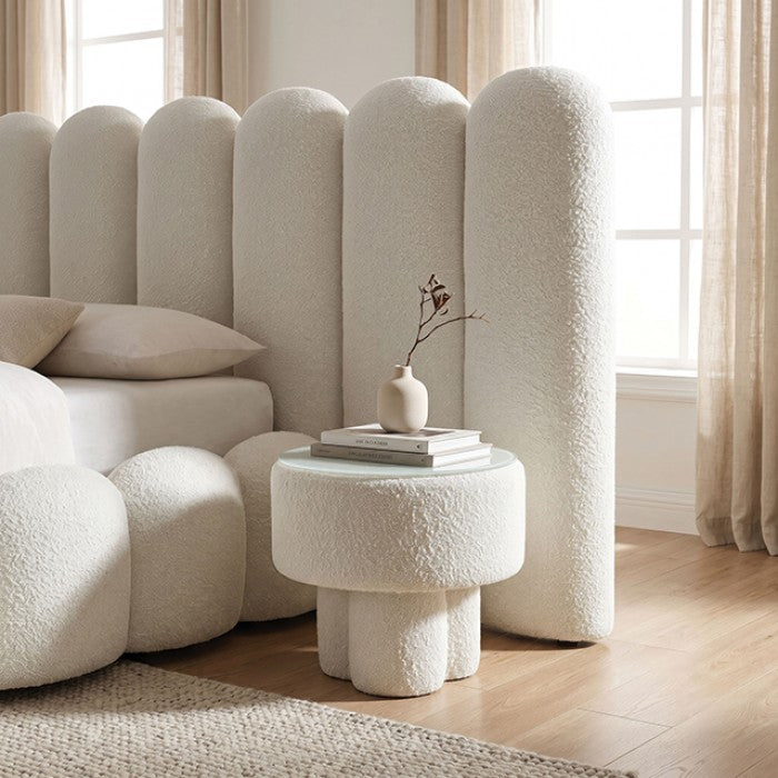Whittier Cloud White Ottoman by Furniture of America at Eve Furniture