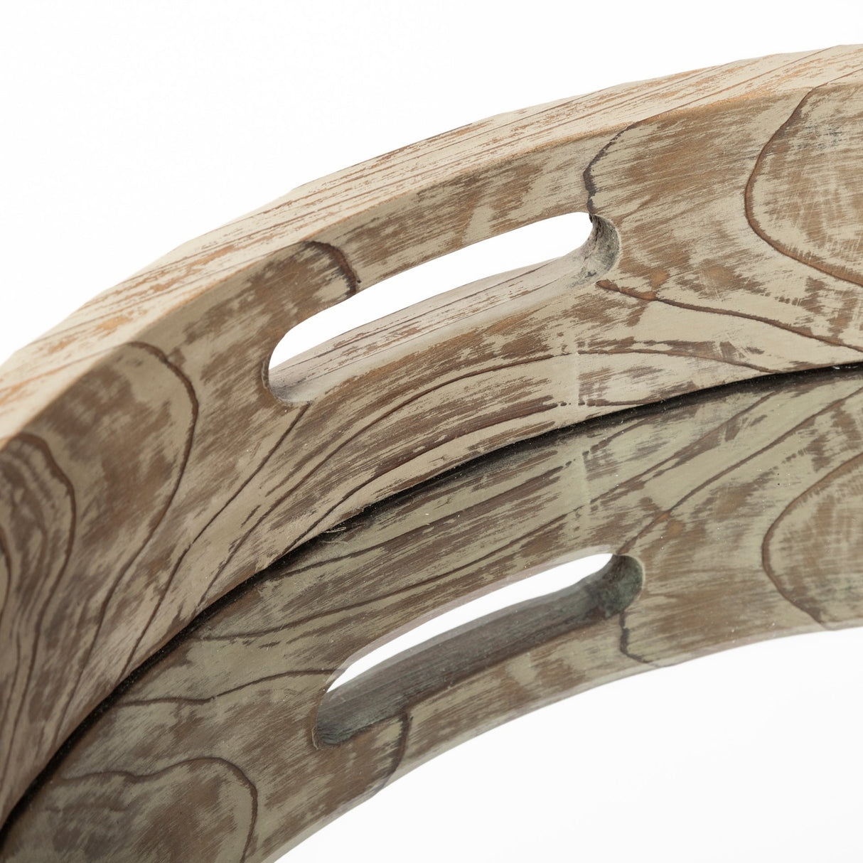 Whittier Small Brown Wooden Mirrored Base Tray by Mercana at Eve Furniture