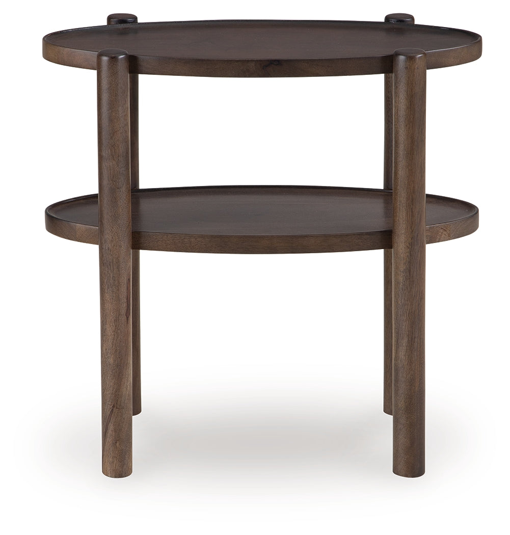 Wiattbury Gray Brown Accent Table by Ashley at Eve Furniture
