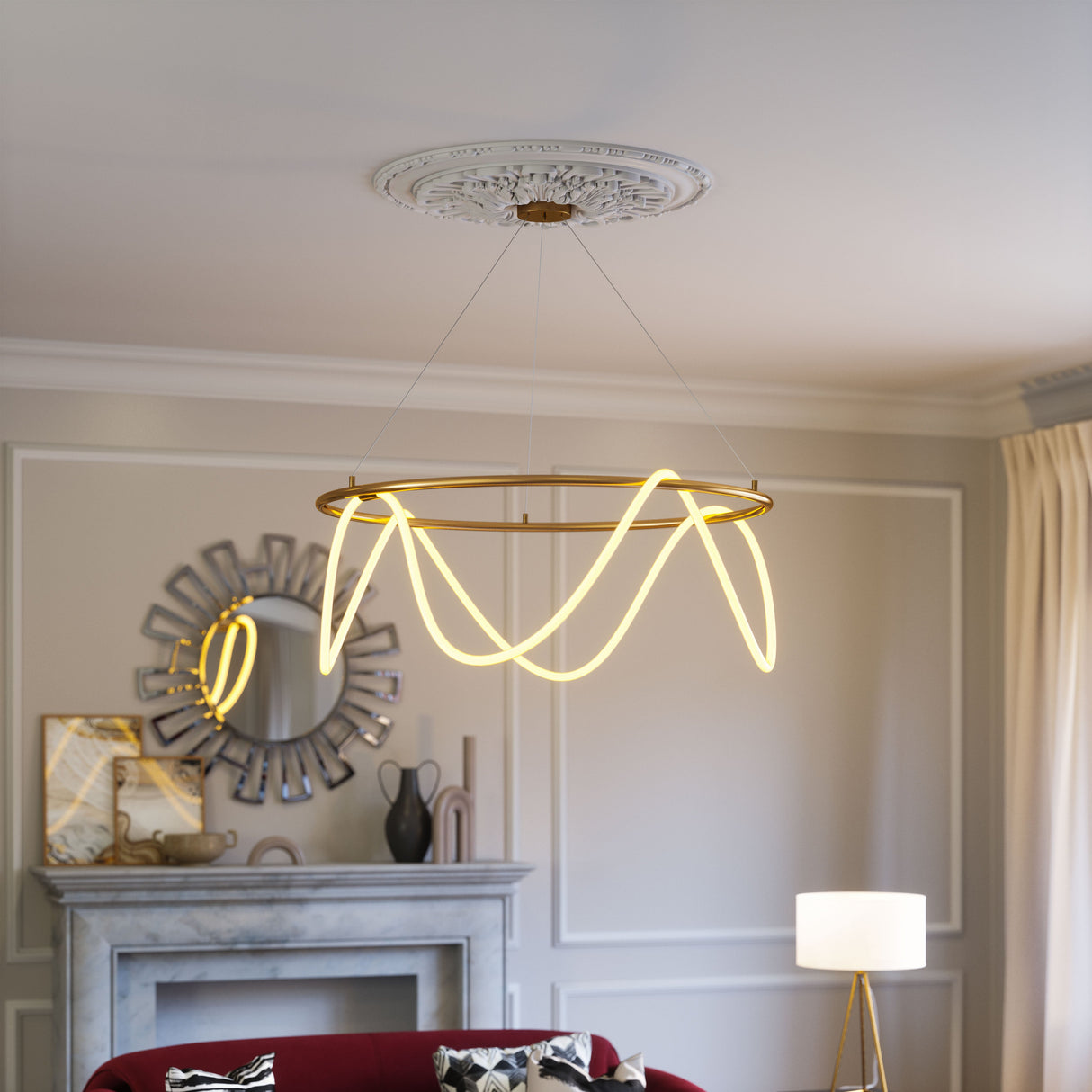 Wiber Brass Ceiling Lamp by Zuomod at Eve Furniture