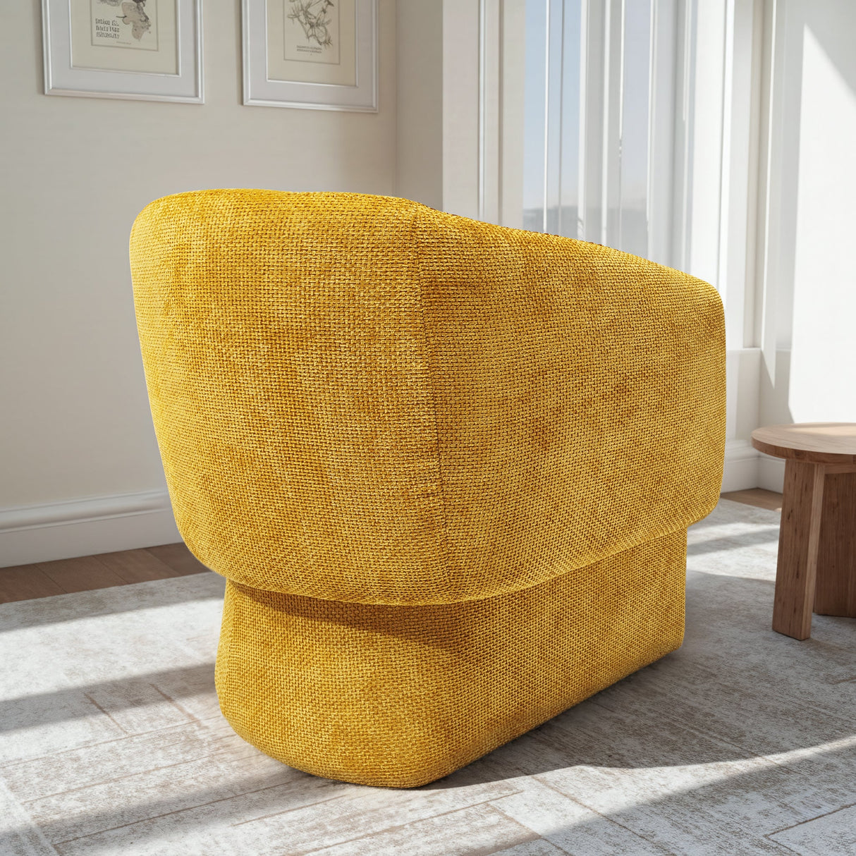 Wichita Gold Chenille Lounge Chair by Ashcroft Furniture at Eve Furniture