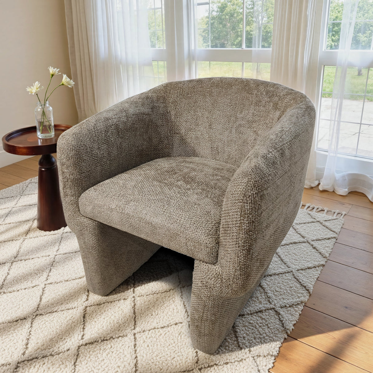 Wichita Light Brown Chenille Lounge Chair by Ashcroft Furniture at Eve Furniture