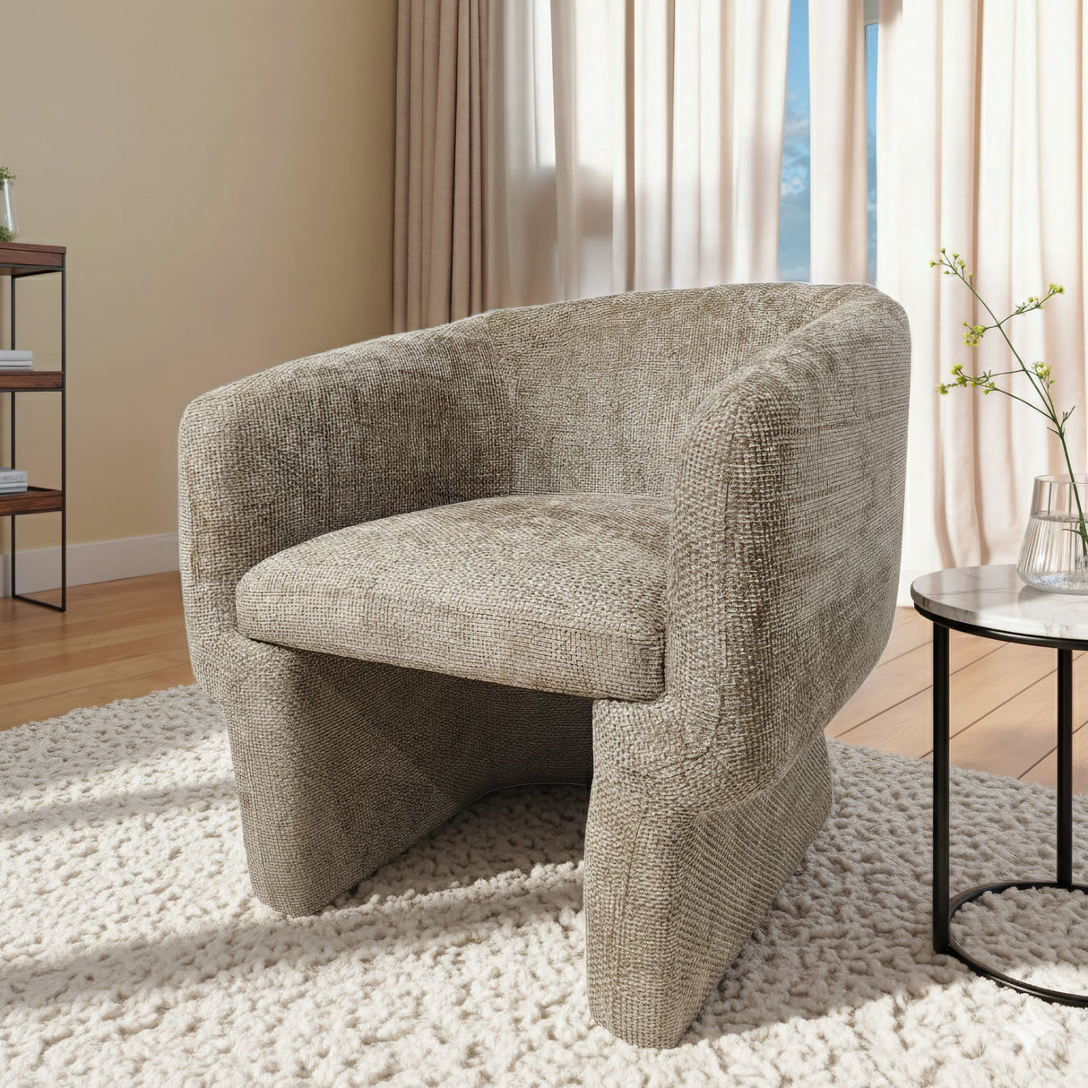 Wichita Light Brown Chenille Lounge Chair by Ashcroft Furniture at Eve Furniture