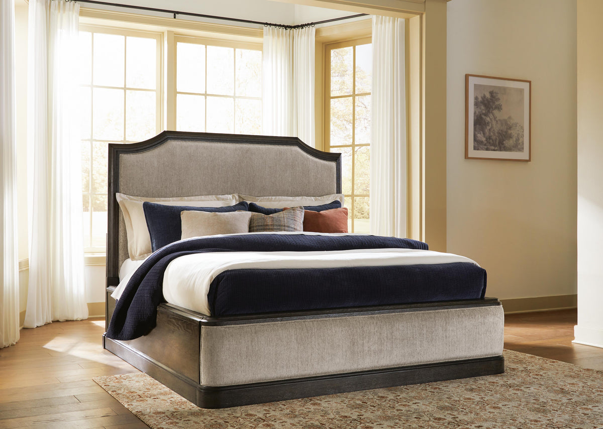 Wickenger Dark Brown California King Upholstered Panel Bed by Ashley at Eve Furniture