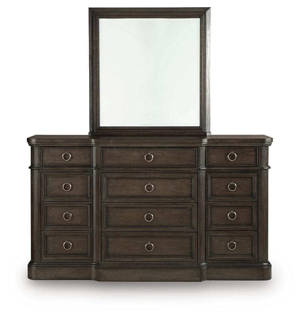 Wickenger Dark Brown Dresser and Mirror by Ashley at Eve Furniture