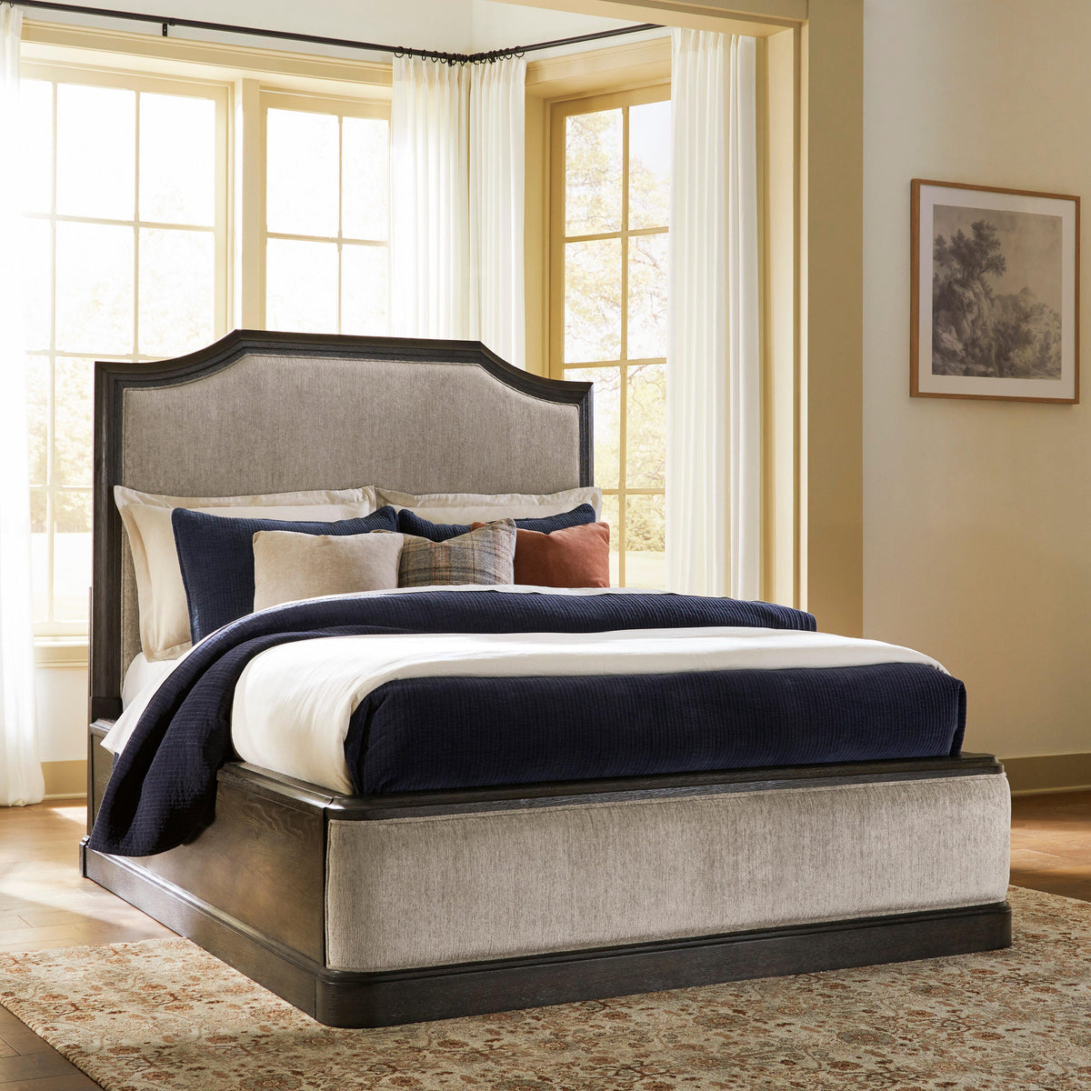 Wickenger Dark Brown Queen Upholstered Panel Bed by Ashley at Eve Furniture