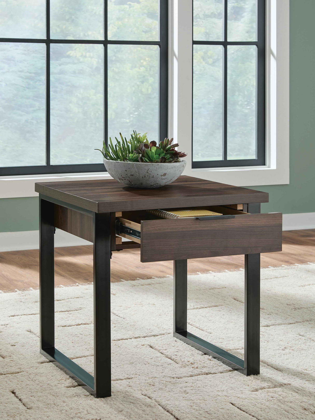 Wickman Falls Dark Brown End Table by Ashley at Eve Furniture