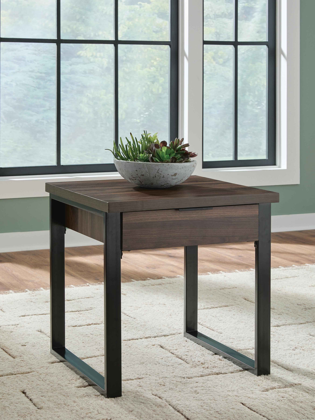 Wickman Falls Dark Brown End Table by Ashley at Eve Furniture