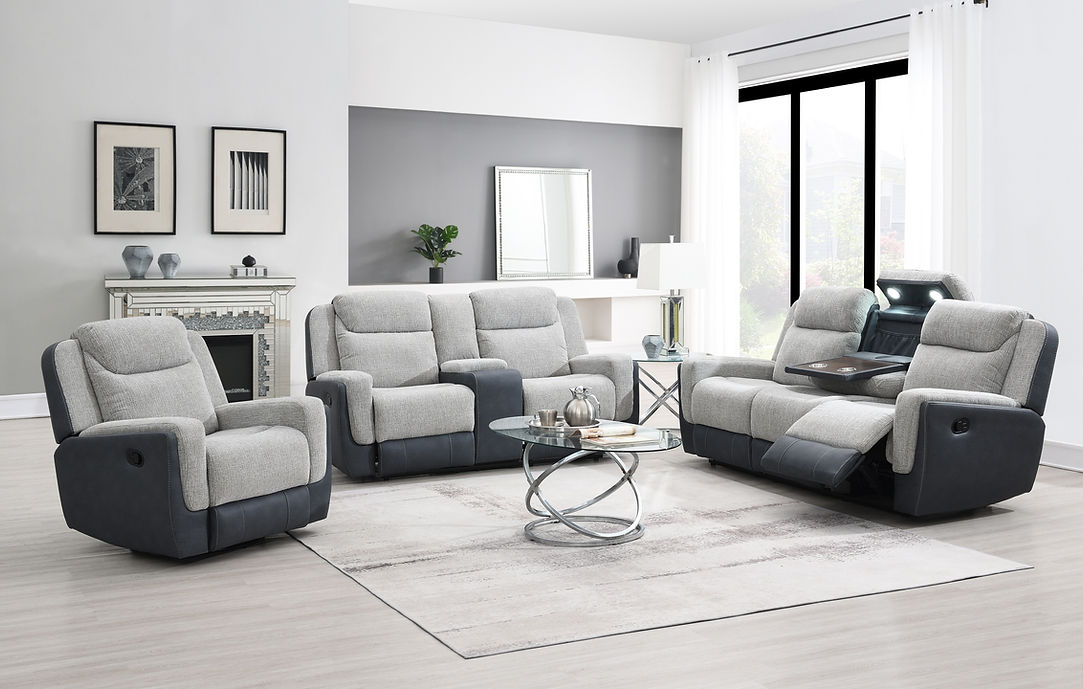 Wilbert Grey 3-Piece Reclining Living Room Set by New Era Innovations at Eve Furniture