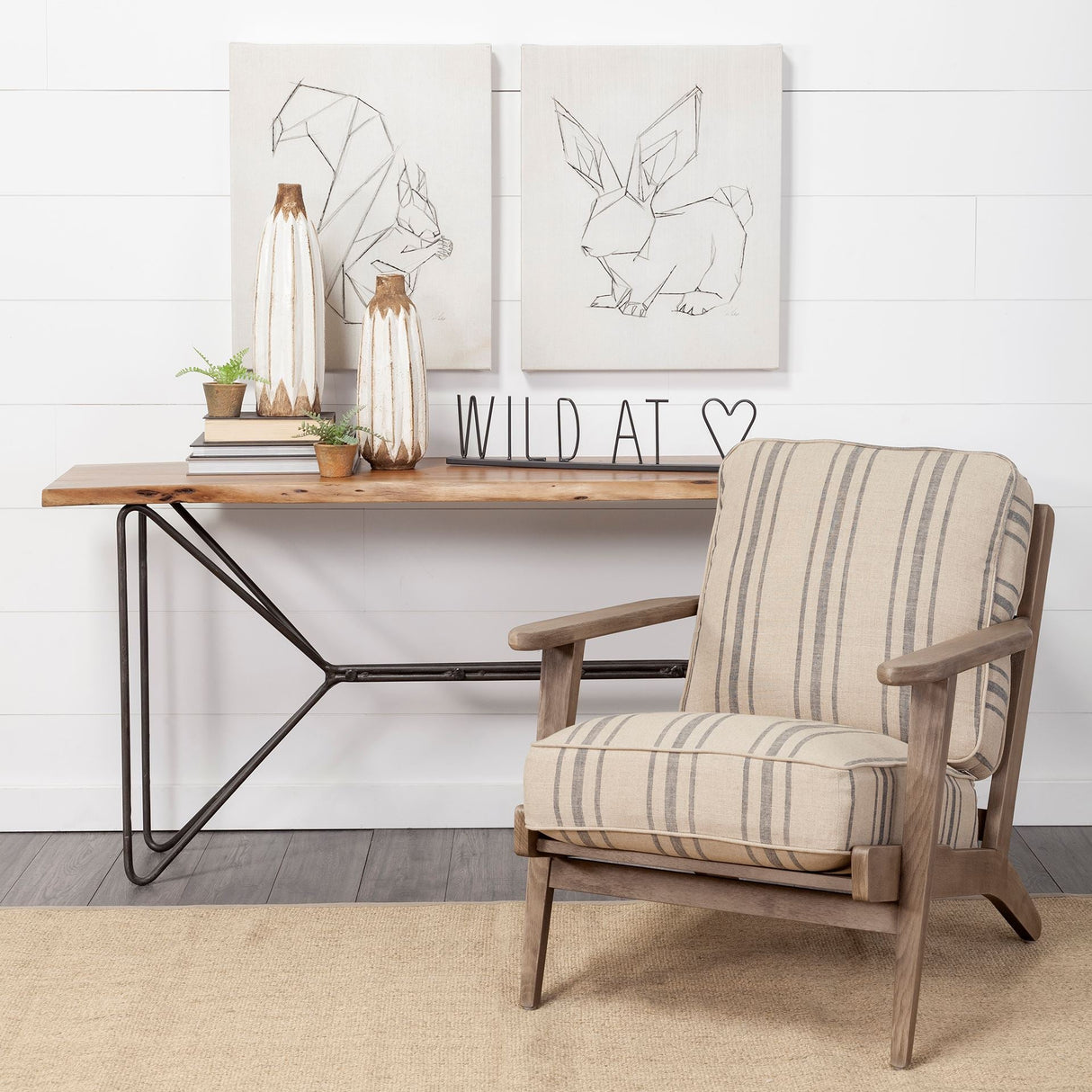 Wild at Heart 24L x 1W Black Metal Sign by Mercana at Eve Furniture