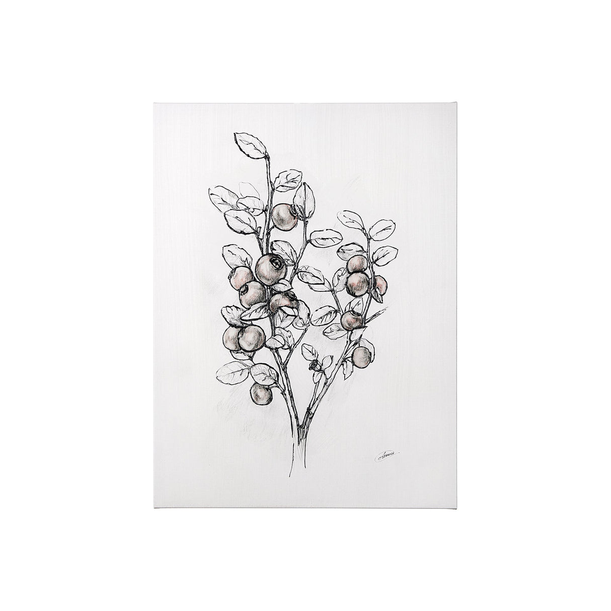 Wildberry Collection Hucklberry by Ariana a Hand Embellished Textured Canvas by Mercana at Eve Furniture