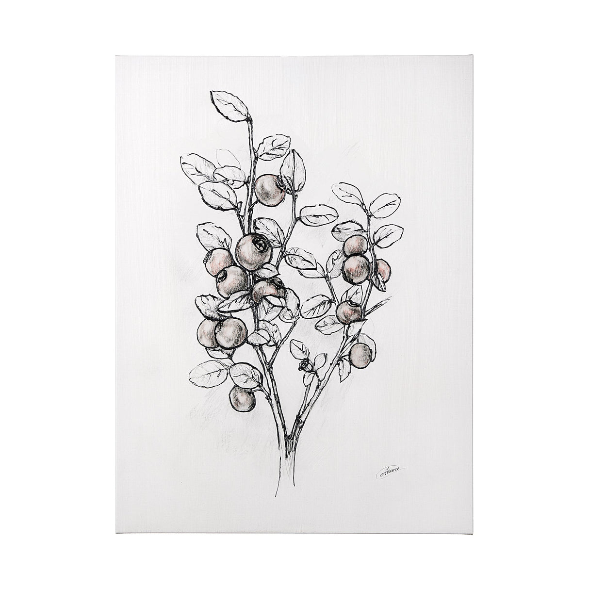 Wildberry Collection Hucklberry by Ariana a Hand Embellished Textured Canvas by Mercana at Eve Furniture