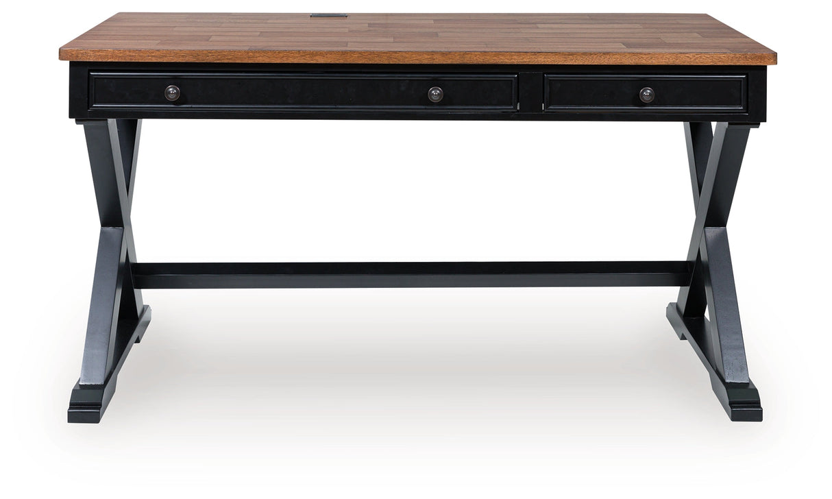Wildenauer Brown/Black 60" Home Office Desk by Ashley at Eve Furniture
