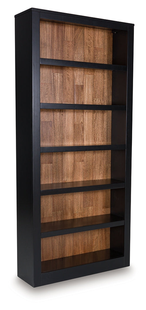 Wildenauer Brown/Black 75" Bookcase by Ashley at Eve Furniture