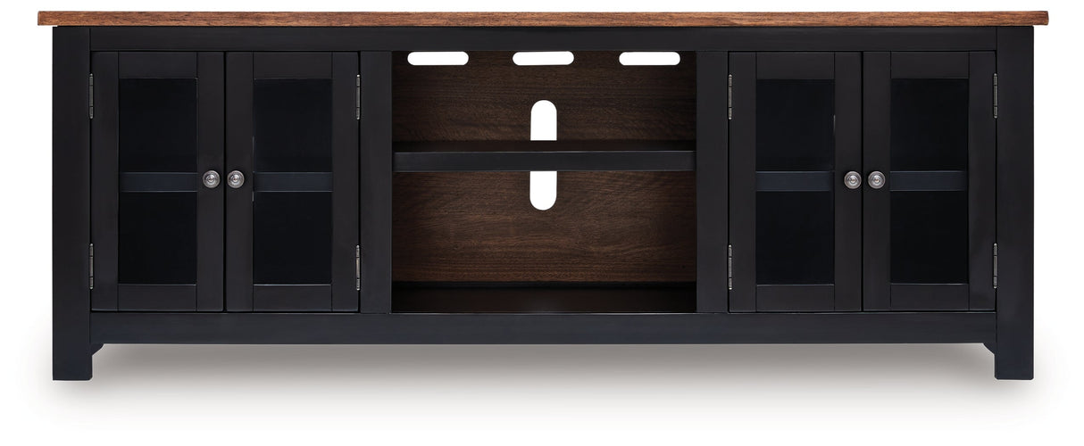 Wildenauer Brown/Black 76" TV Stand by Ashley at Eve Furniture