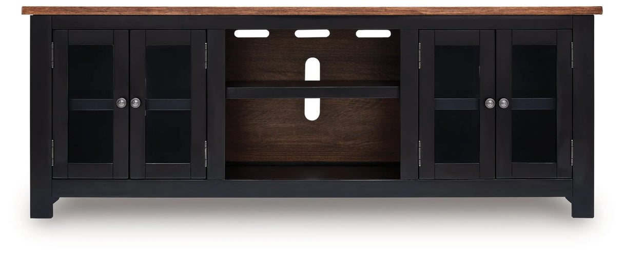 Wildenauer Brown/Black 76" TV Stand by Ashley at Eve Furniture