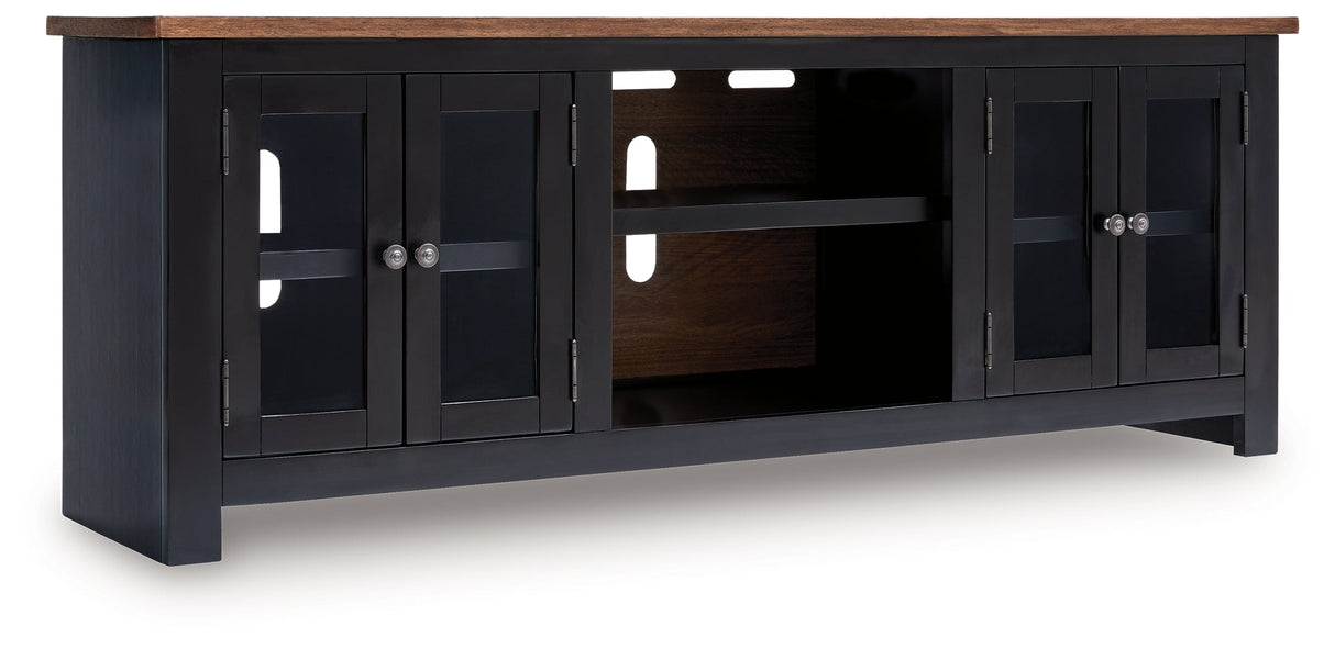 Wildenauer Brown/Black 76" TV Stand by Ashley at Eve Furniture