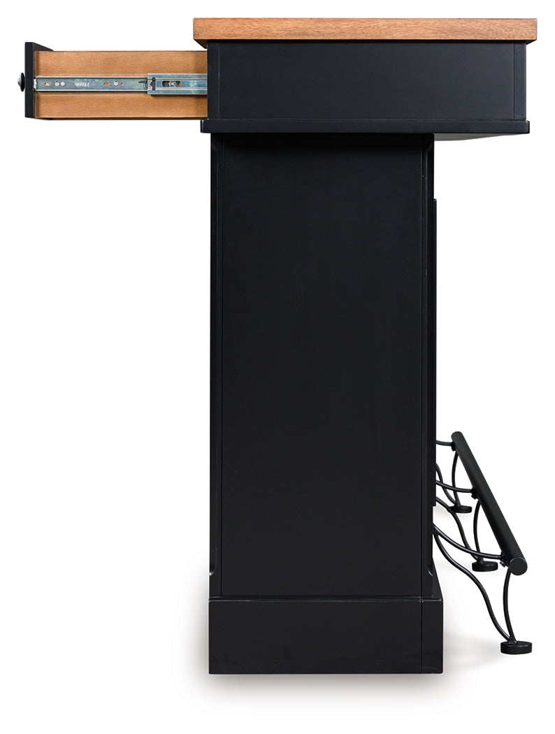 Wildenauer Brown/Black 78" Bar by Ashley at Eve Furniture