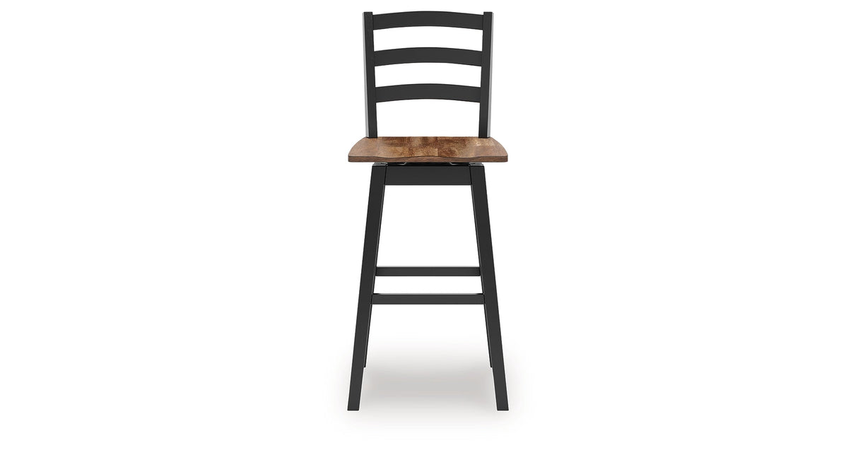 Wildenauer Brown/Black Bar Table and 2 Barstools by Ashley at Eve Furniture