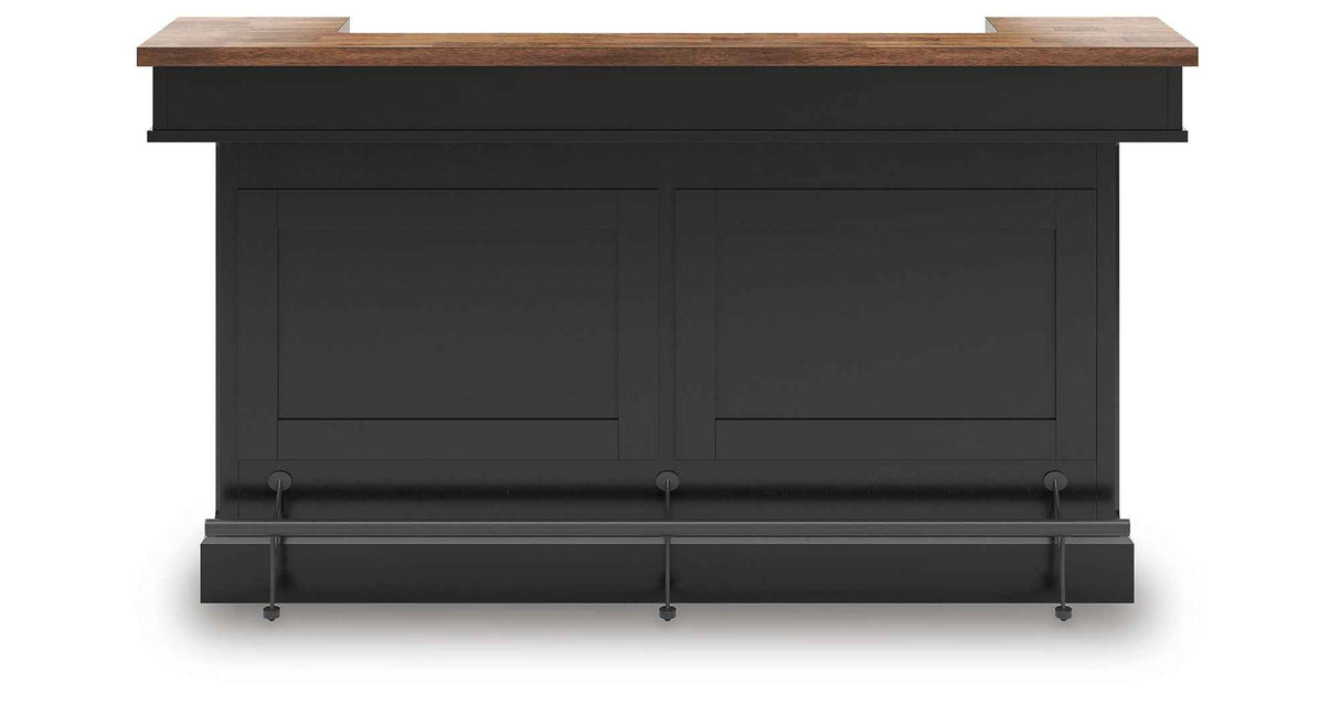 Wildenauer Brown/Black Bar Table and 2 Barstools by Ashley at Eve Furniture
