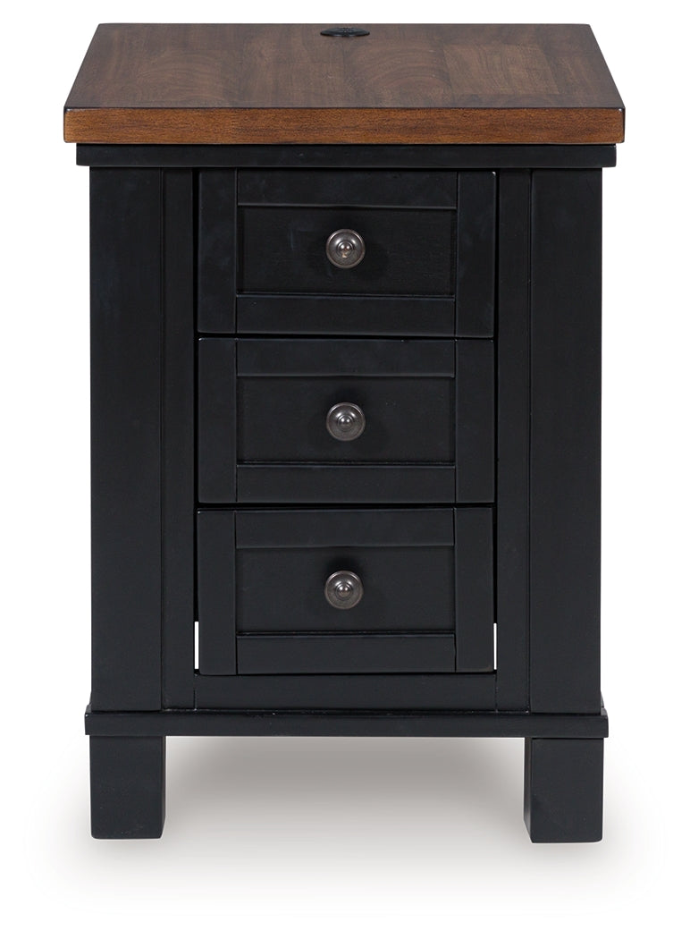 Wildenauer Brown/Black Chairside End Table by Ashley at Eve Furniture