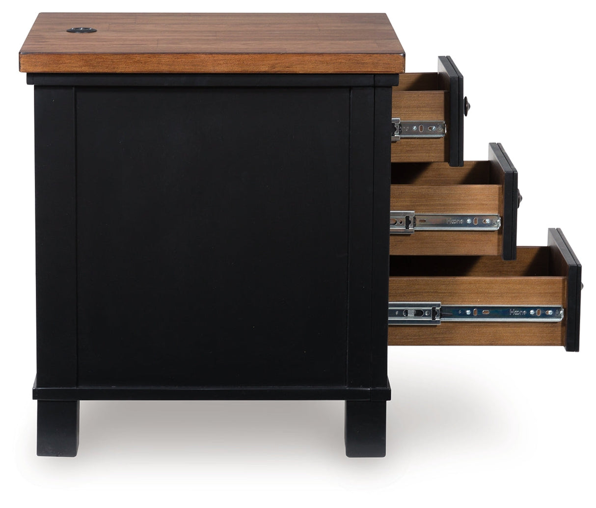 Wildenauer Brown/Black Chairside End Table by Ashley at Eve Furniture