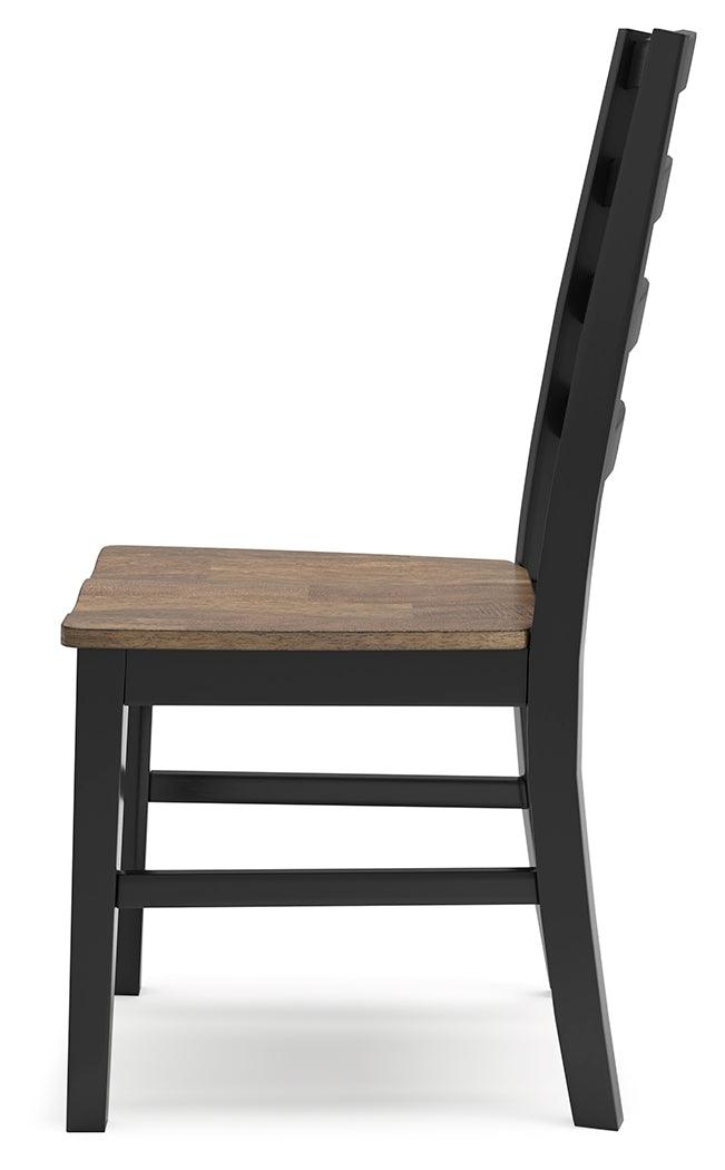 Wildenauer Brown/Black Dining Table and 2 Chairs and Bench by Ashley at Eve Furniture