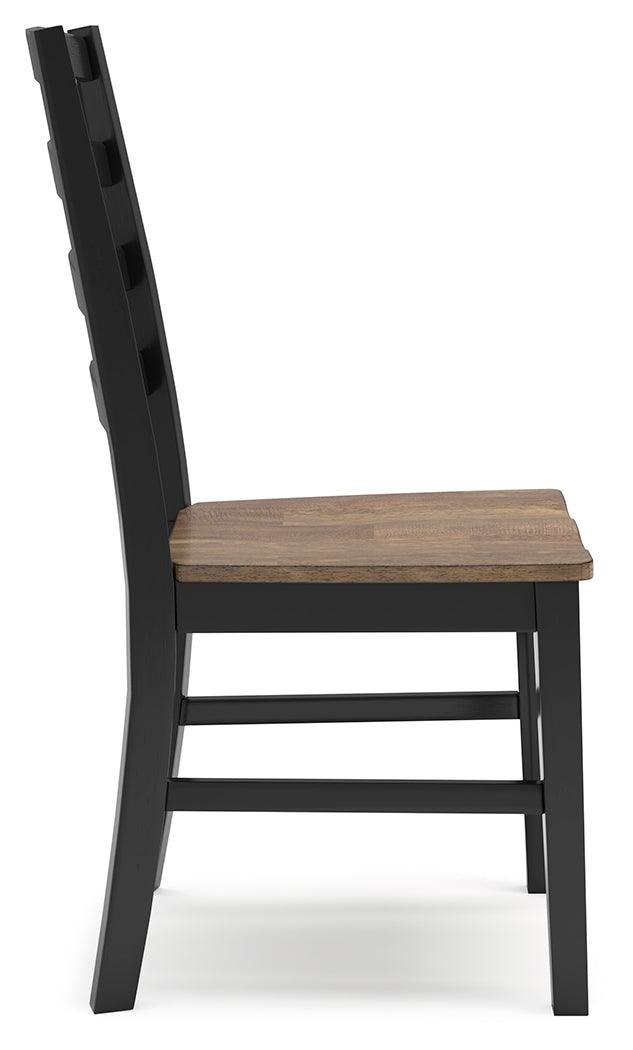 Wildenauer Brown/Black Dining Table and 2 Chairs and Bench by Ashley at Eve Furniture