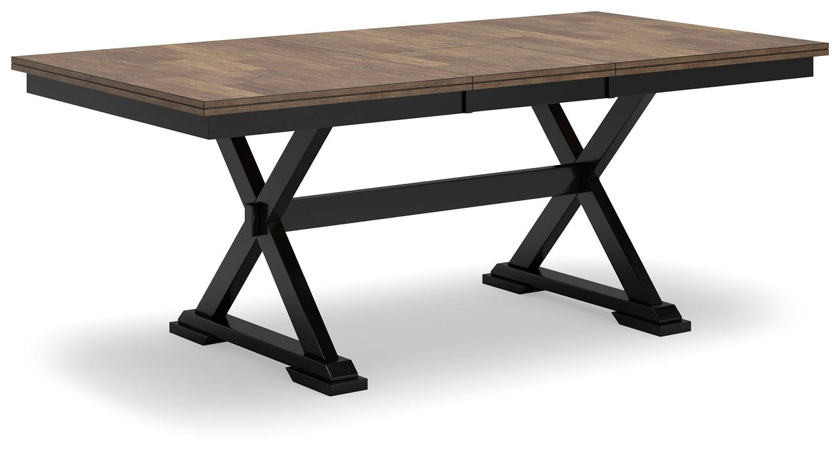 Wildenauer Brown/Black Dining Table and 2 Chairs and Bench by Ashley at Eve Furniture