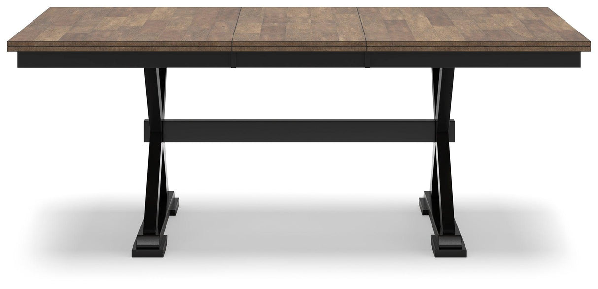 Wildenauer Brown/Black Dining Table and 2 Chairs and Bench by Ashley at Eve Furniture