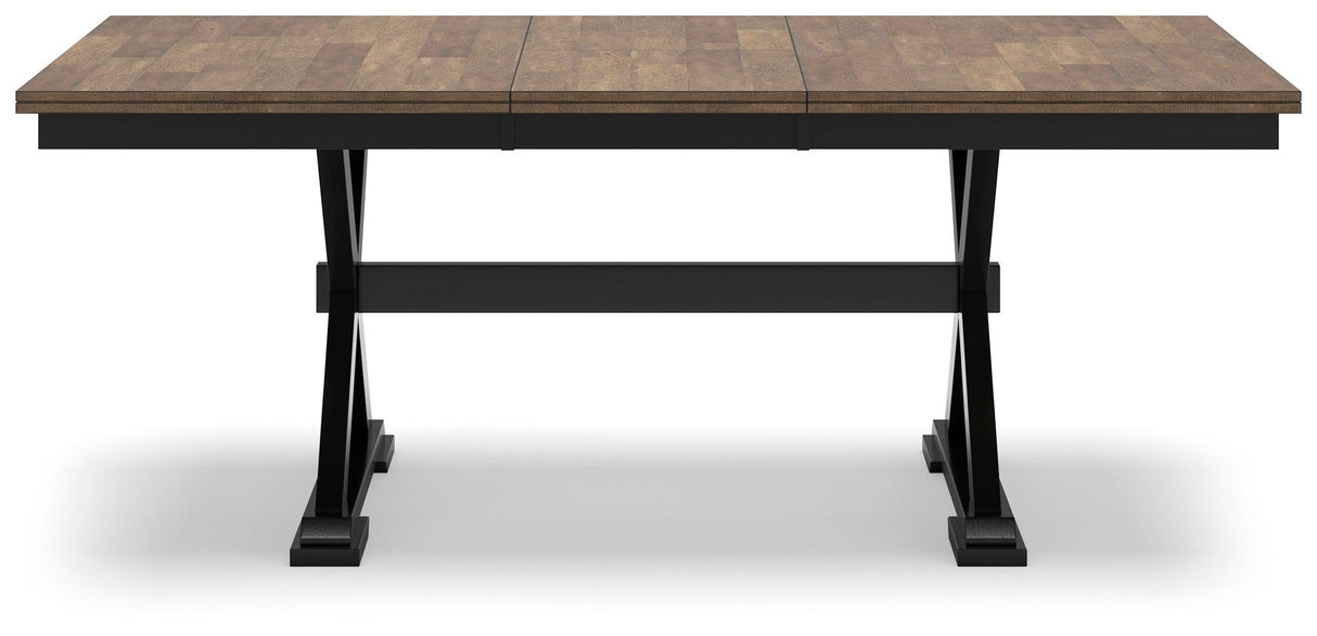 Wildenauer Brown/Black Dining Table and 2 Chairs and Bench by Ashley at Eve Furniture